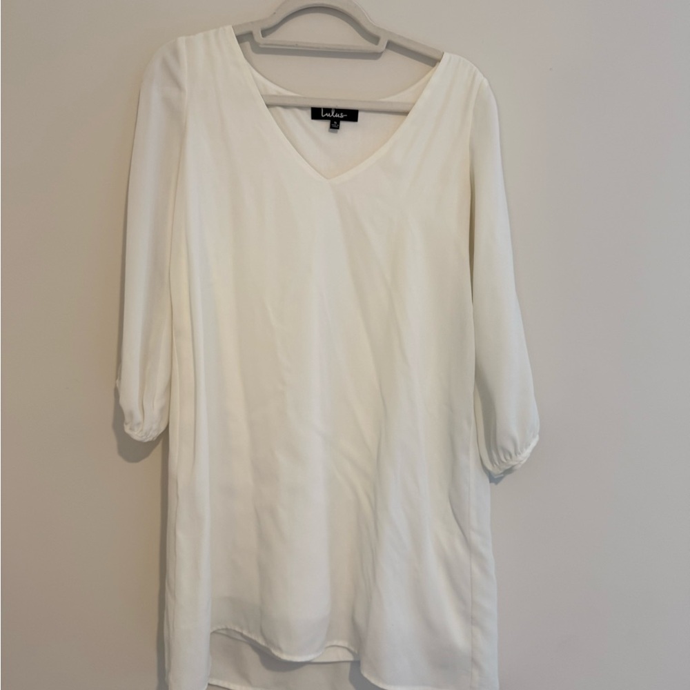 Lulu's Cream V-Neck Tunic Top